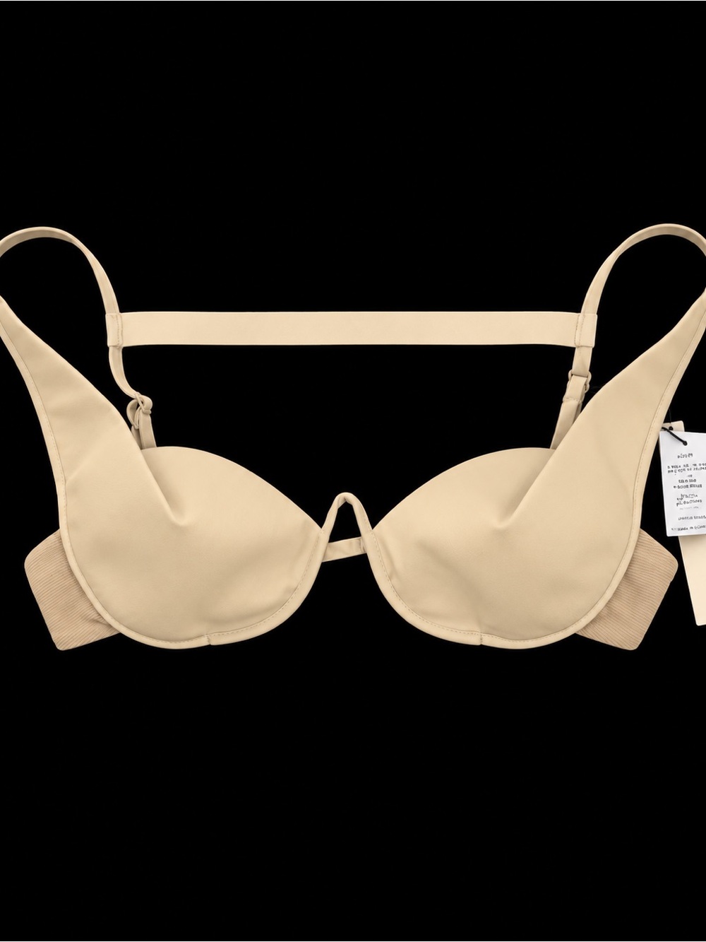 OUDE WAAG: Sculptural Underwire Bra Top Beige Nude